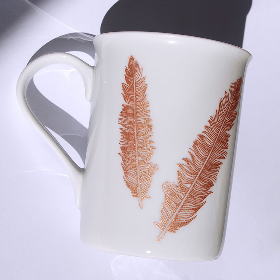 İkili Tüy (metalik bronz) Kupa