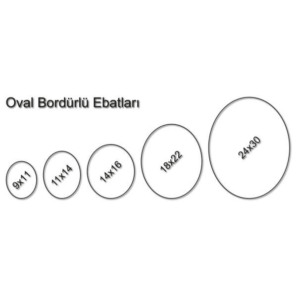 Porselen Resim Oval Bordürlü 18 x 22 cm.