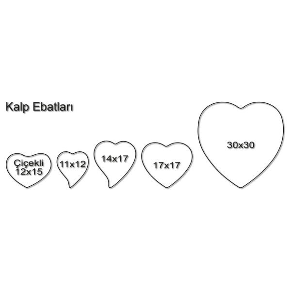 Porselen Resim Kalp 14 x 17 cm.