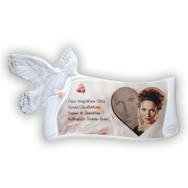 Porselen Resim Kuş Desenli 16 x 29 cm.