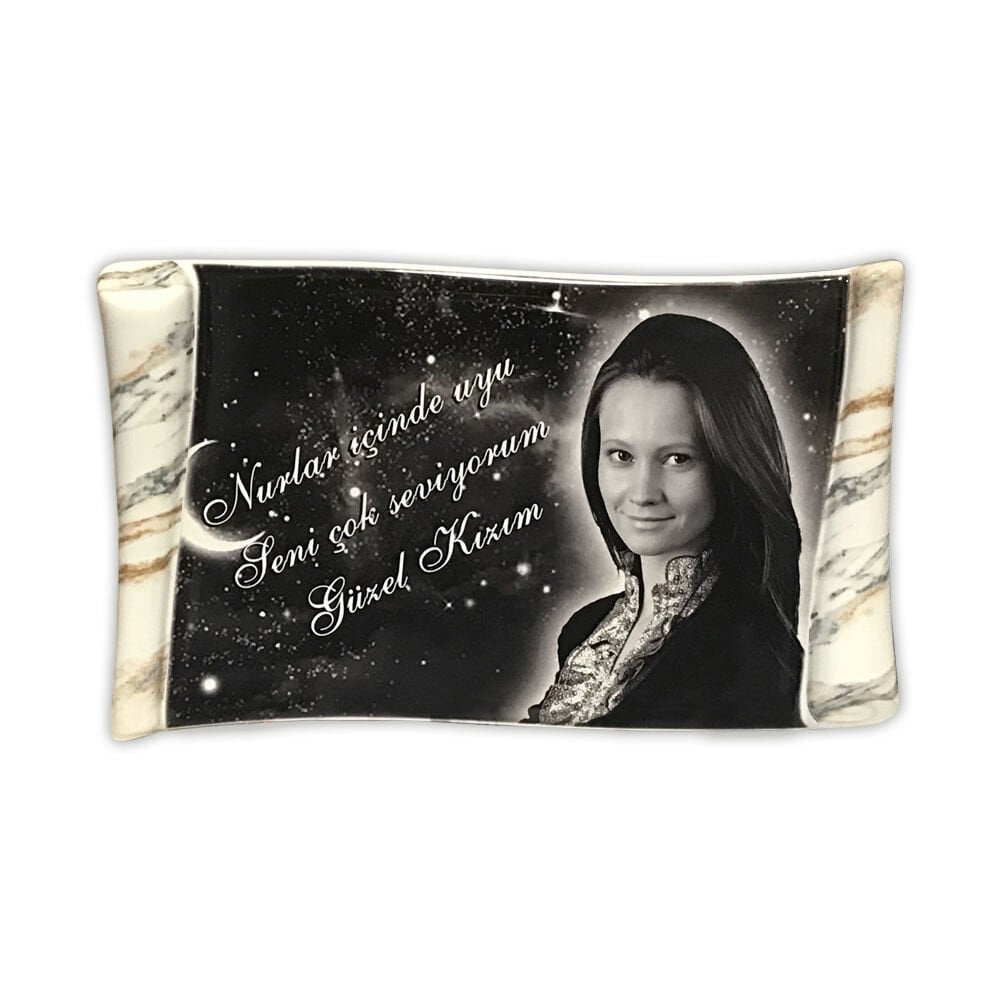 Porselen Resim Papirus Mermer Desenli 15 x 26 cm.