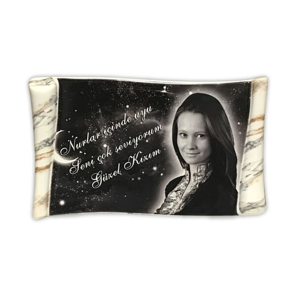 Porselen Resim Papirus Mermer Desenli 15 x 26 cm.